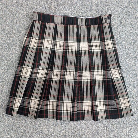 Tommy Hilfiger Plaid Box Pleat Red Green Navy White Uniform Skirt Girls Size 7 - Picture 1 of 8